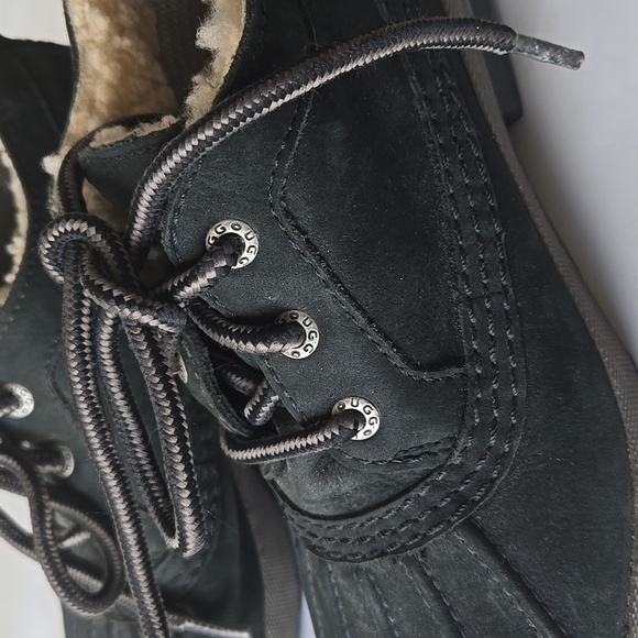 Ugg Australia Magpie Waterproof Ankle Duck Boots Black Nubuck Leather Size 6 - Picture 7 of 15